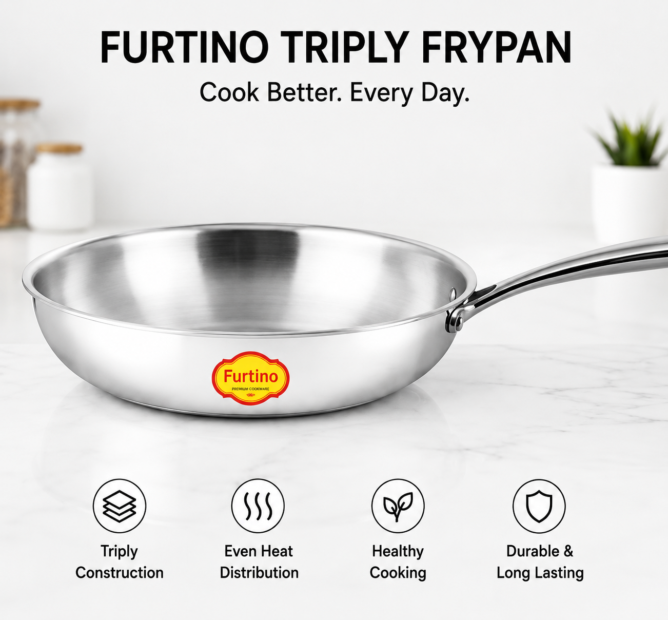 TRIPLY FRYPAN WITH LID