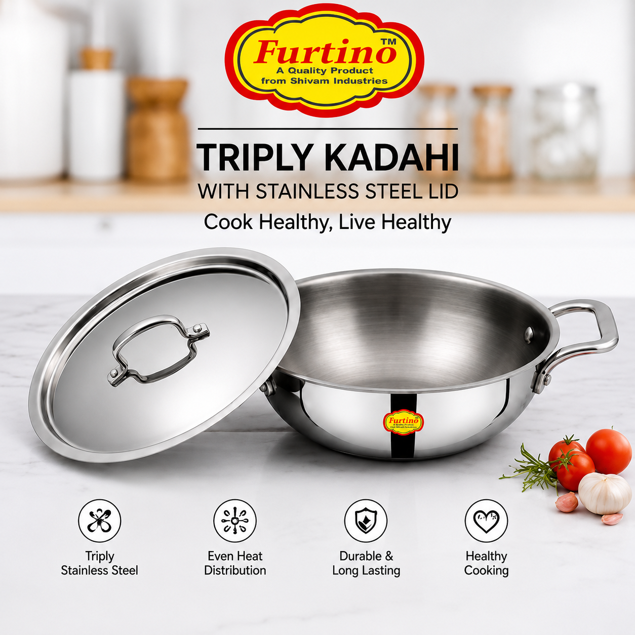 TRIPLY KADAHI WITH LID
