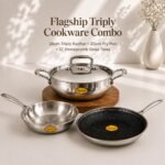 Furtino Flagship Triply Cookware Combo | 26cm Triply Kadhai + 20cm Fry Pan + 11" Honeycomb Dosa Tawa