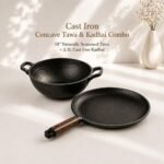 Furtino Cast Iron Concave Tawa & Kadhai Combo | 10" Naturally Seasoned Tawa + 2.3L Cast Iron Kadhai |